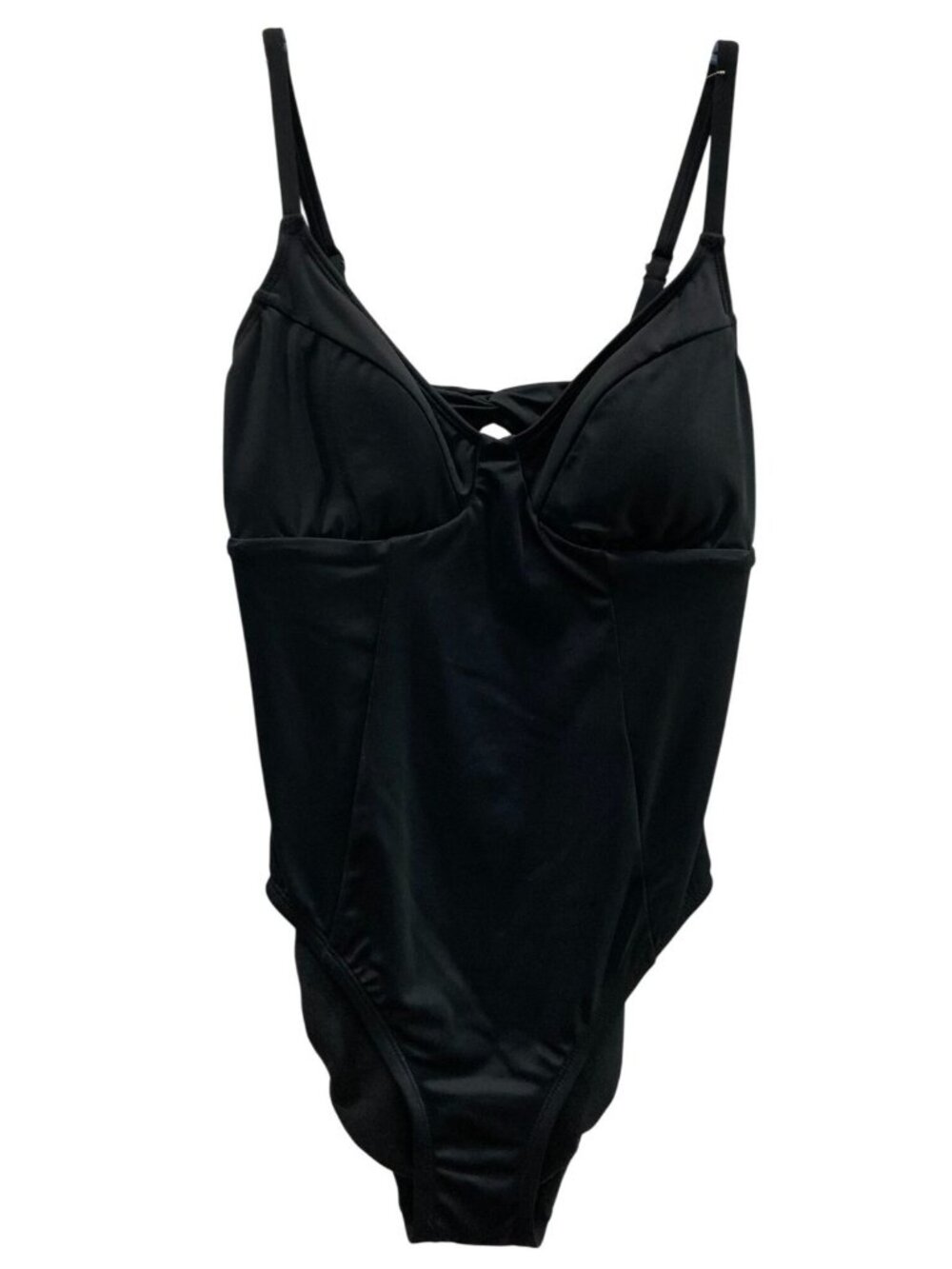 Time and Tru One Piece Swimsuit Small Black Paneled Beach Vacation Bathing Suit
